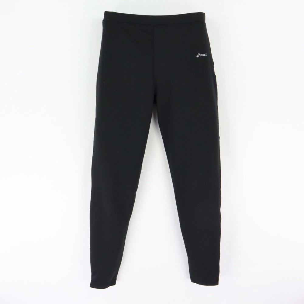 Asics Activewear Leggings Womens S Black Polyester Blend Elastic Waist Stretch